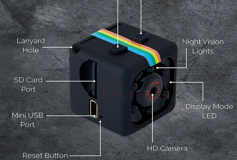 1080P SQ11 Мини Автомобильный DV DVR камера Dash Cam IR ночного видения 1080P Dash cam+ Задний зажим+ USB кабель