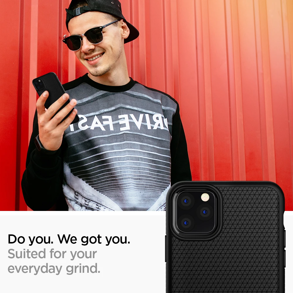 Ceny Spigen płynne powietrze tekstura krzyż elastyczny miękki TPU lekka antypoślizgowa matowa czarna obudowa dla iPhone 11 Pro Max 11 Pro 11