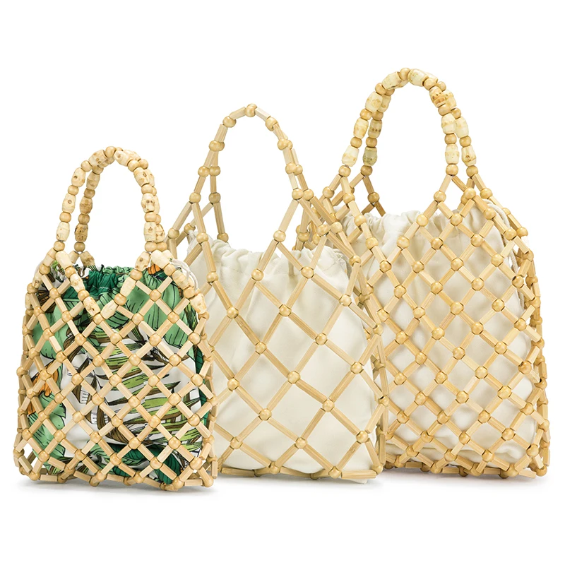 

Realer Handbags Women Bags Bamboo Bags Female Beach Bags 2020 Summer Straw Bags Luxury Designer with Pocket Bohemia for Travel