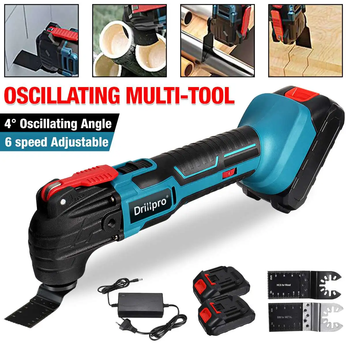 

Drillpro Multifunction Tool Oscillating Multi-Tools Variable 6-Speed Renovator Electric Saw Power Tools For Makita 18V Battery