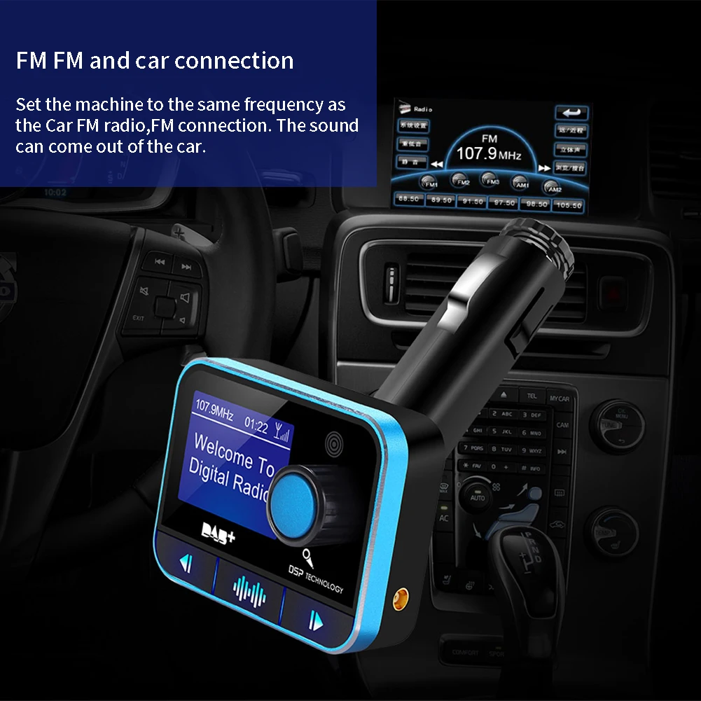 FM передатчик адаптер Музыка стерео практичный DAB цифровой авто модулятор MP3 плеер радио ЖК-экран автомобиля Bluetooth беспроводной