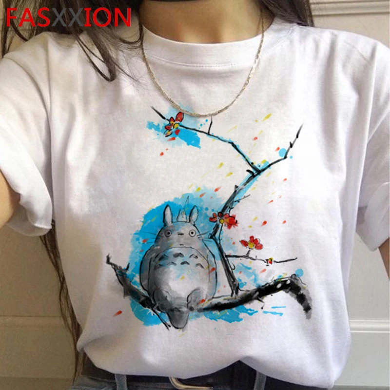 Totoro Studio Ghibli Harajuku футболка женская Ullzang Kawaii забавная мультяшная футболка Хаяо Миядзаки 90s футболки милые футболки женские - Цвет: H4651