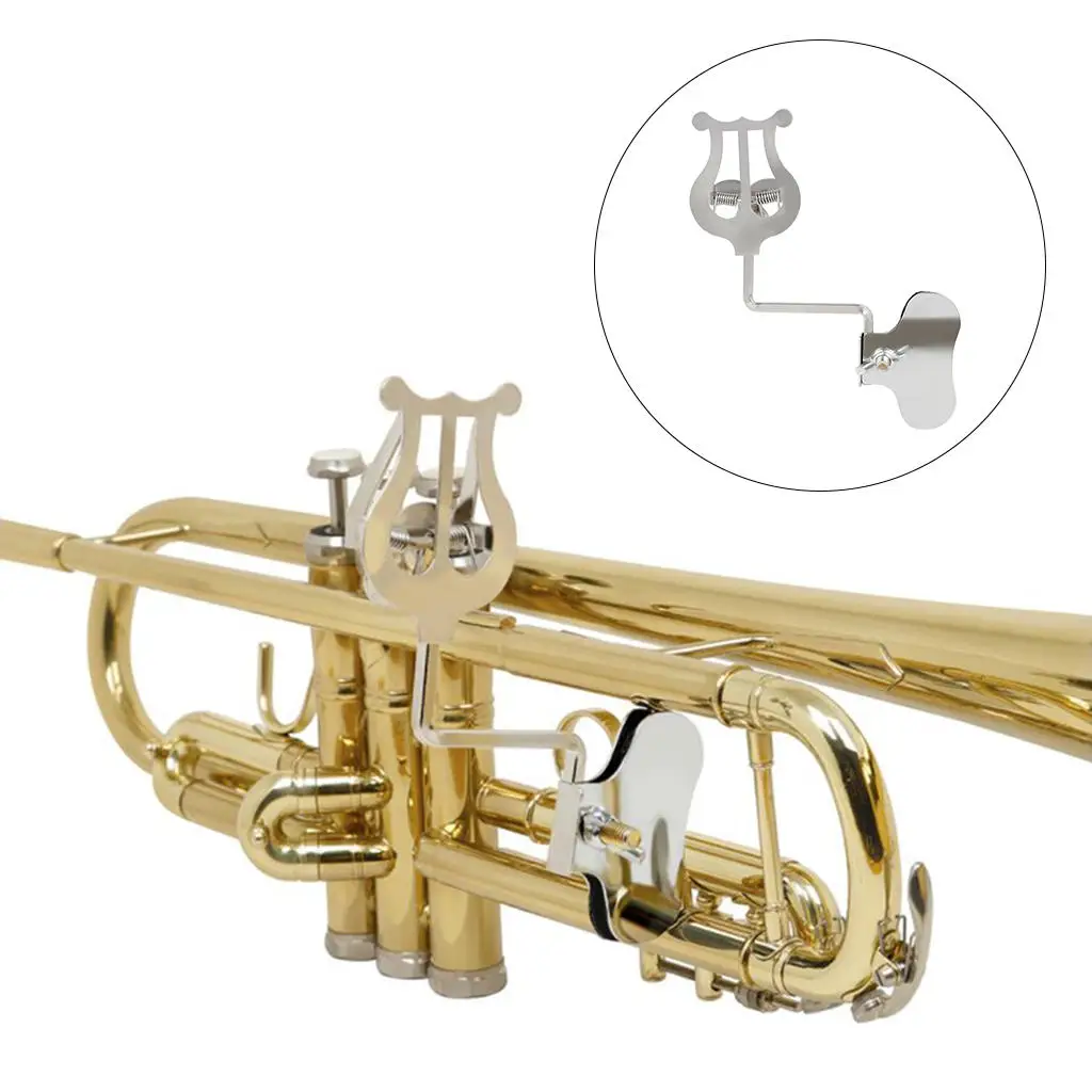 CAXUSD Trombone Lyre Clip-On Trombone Bell Lyre - Sheet Clip Holder Music Instrument Rack Clamp Valve For Marching Band Trumpet