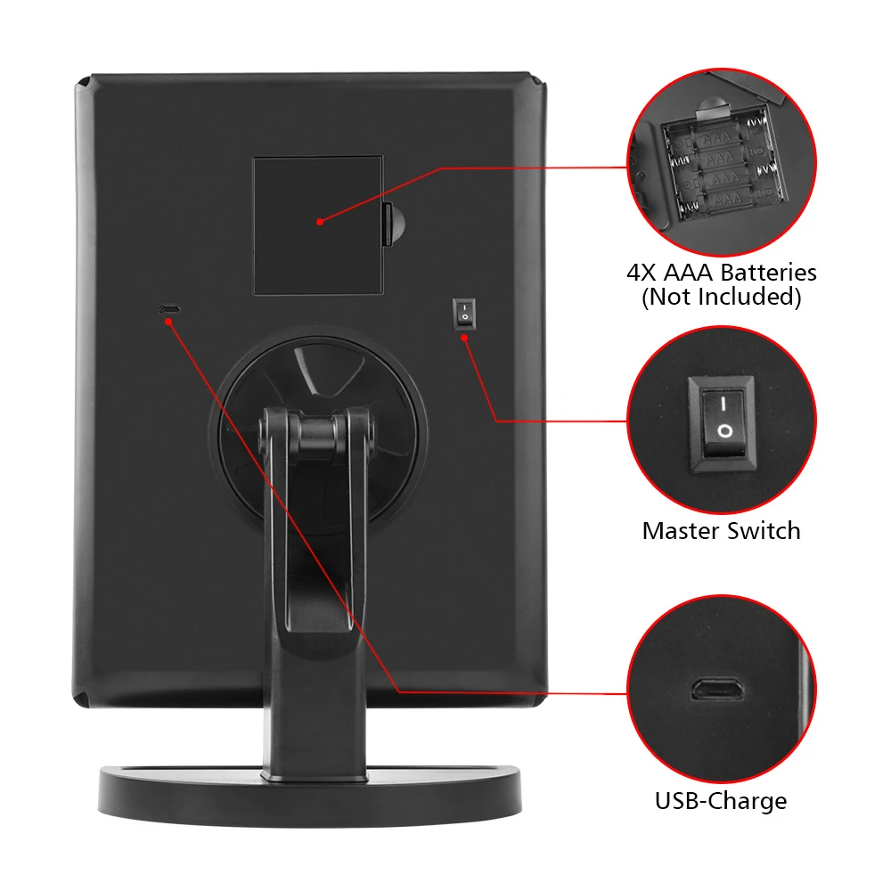 Beste Led Touch Screen 22 Licht Make Up Spiegel Tafel Desktop Make 1X 2X 3X 10X Vergrootglas Spiegels Vanity 3 Vouwen Verstelbare Spiegel