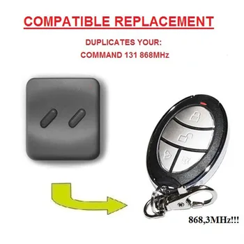 

Remote for D131-868 duplicator garage door remote 868mhz fixed code.