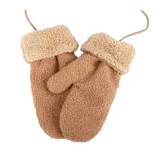 Зимние теплые перчатки, варежки для детей, детские зимние милые разноцветные вязаные перчатки в стиле пэчворк для мальчиков и девочек, детские перчатки