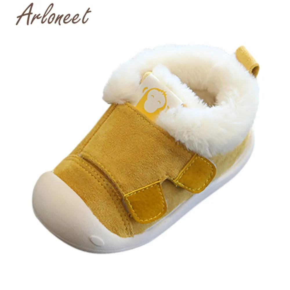 ARLONEET обувь; обувь для новорожденных девочек; обувь для первых шагов; зимние кроссовки из флока; обувь для первых шагов; Плюшевые ботинки для маленьких мальчиков; обувь с героями мультфильмов - Цвет: YE