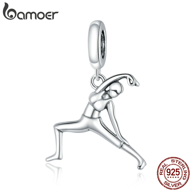 bamoer Yoga Position Charm for Original Bracelet&Bangle 925 Sterling