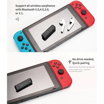 

USB Wireless Bluetooth USB Adapter Receiver For Nintendo Switch/Switch Lite Route Air Audio Transmitter For PS4 PC Console