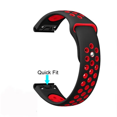 Black red Силиконовый браслет для Garmin Forerunner 945/935 Smat часы быстросъемные легко подходят браслет для Garmin Fenix 5/5 Plus браслет - Цвет: Black red