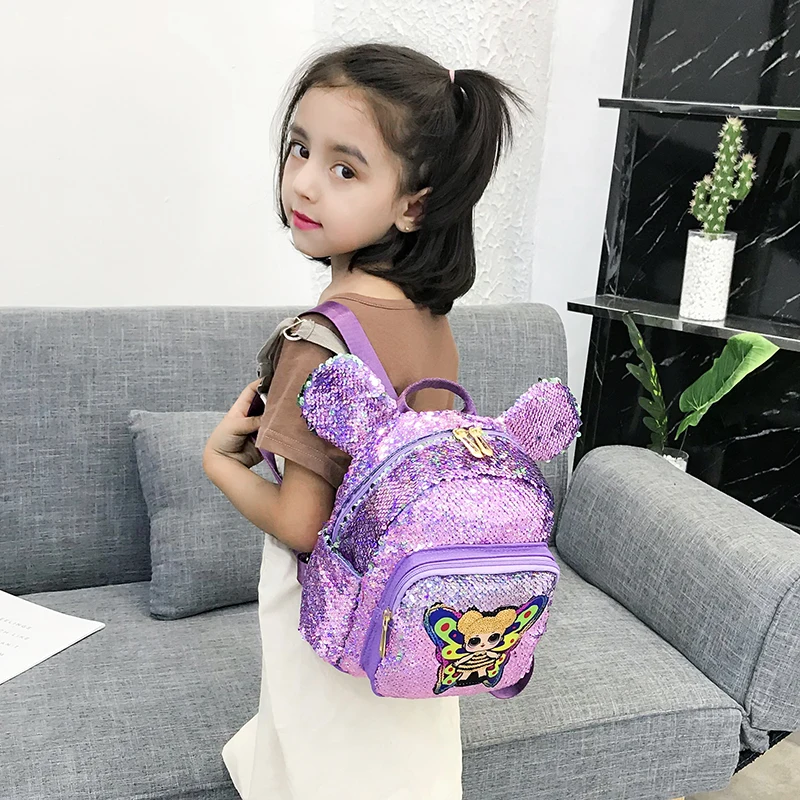 

Cute Kid School Bags Backpack Children Girls Sequined Cartoon Backpack