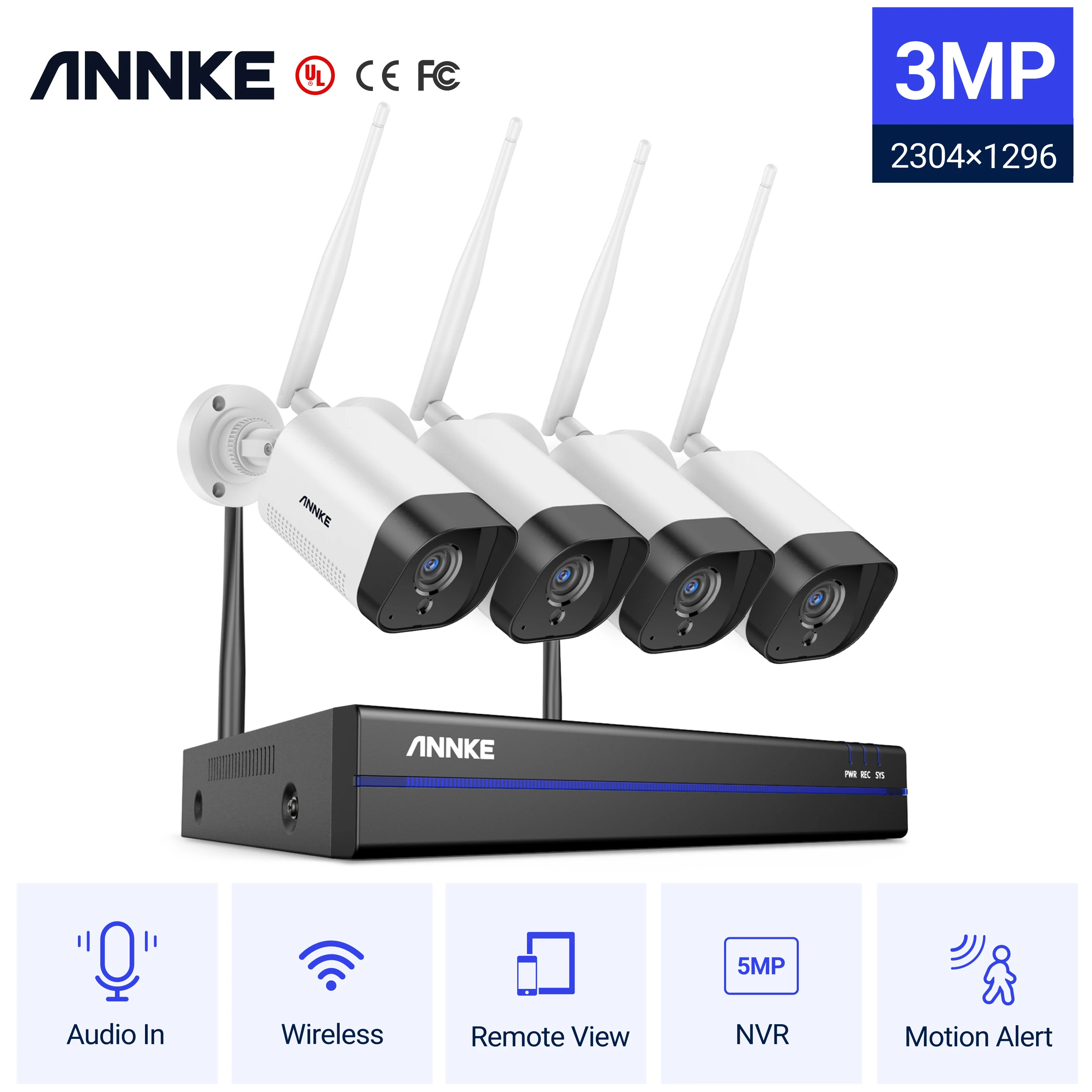 Tanio ANNKE 3MP WiFi System monitoringu