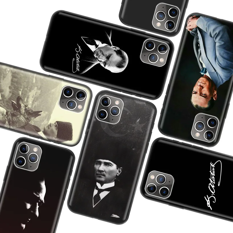 Турция Мустафа Кемаль Ataturk черный чехол для Apple iPhone 11 Pro XR 7 8 6 6S Plus X XS MAX 5 5S SE Мягкий ТПУ силиконовый чехол для телефона