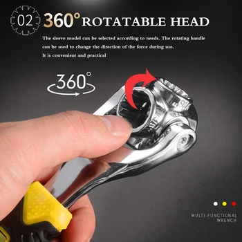 

Universal Wrench 48 In 1 Socket Wrench Multifunctional 360 Degree Rotating Wrench Tool Spanner Tool
