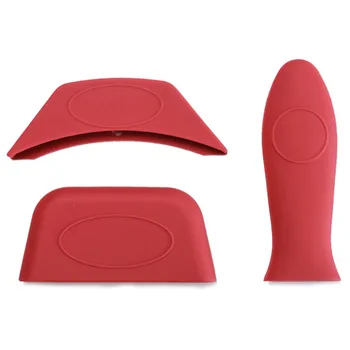 

3pcs/set Frying Pan Silicone Kitchen Hot Handle Holder Cast Iron Skillet Non Slip Cookware Heat Insulation Cover Tool Mitt Soft