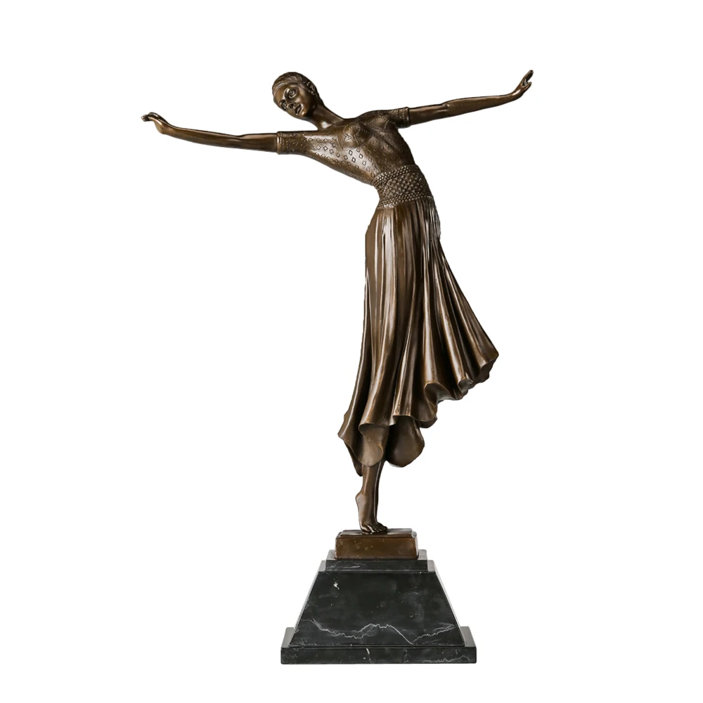 DanceStatueFigurineBronzeCopperMaterial58CM228InchFemale