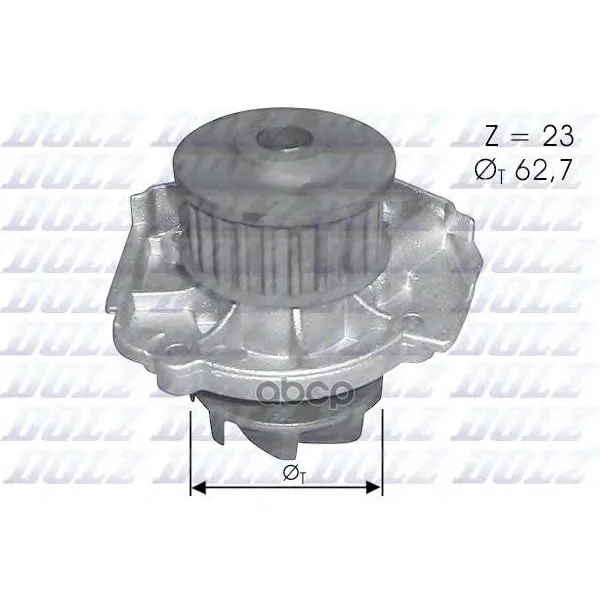 Насос Водяной Fiat Bravo. Lancia Y 1.2 16v 97 Z=23 D=62.7mm Dolz арт. S319