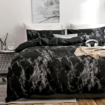 

Hot style Stone pattern printing 100% Polyester bedding set 1 duvet cover + 1/2 pillowcases bed in a bag (no sheet).