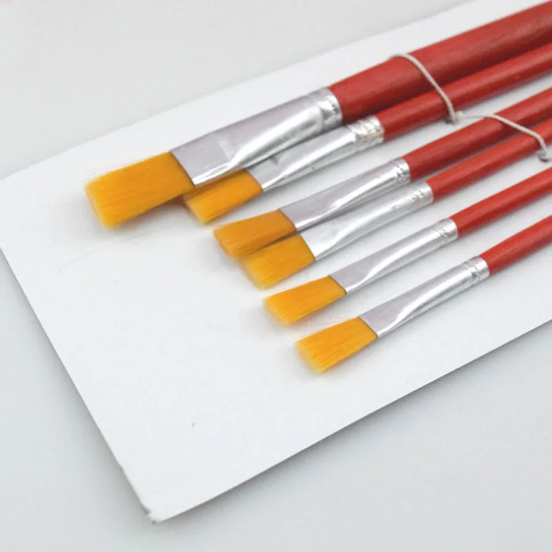 6pcs High Quality Long Rod Oil Painting Watercolor Mahogany Pen Art Student Paint Special | Дом и сад