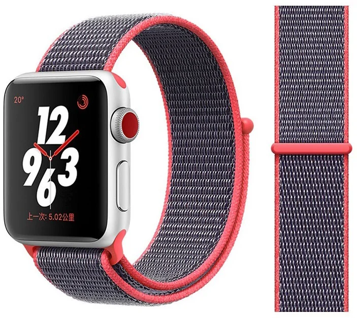 34 Eectric Pink Ремешок для apple watch 5 44 мм 40 мм 42 мм 38 мм iwatch Series 3 2 1 нейлоновый спортивный ремешок для часов Браслет apple watch 5 4 band - Цвет ремешка: 34 Eectric Pink