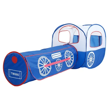 

Polyester Cloth Train Children Tunnel Tent Exercise Judgment and Discrimination Indoor Kids Ball Pool Play House Tent