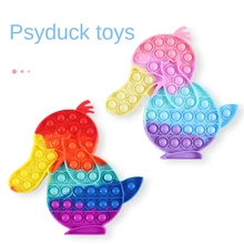 

Pop It Fidget Stress Rainbow Push Bubble Antistress Adults Children Sensory Toy Relieve Autism Silicone Psyduck Children's Gifts