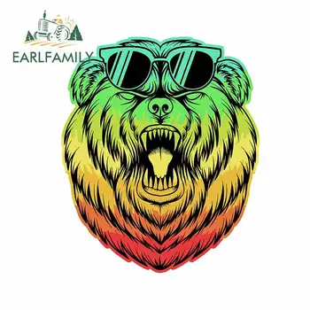 

EARLFAMILY 13cm x 10.7cm for Angry Bear Eyeglasses Car Stickers Trunk Windshield Decal Personality Anime Surfboard VAN Graphics