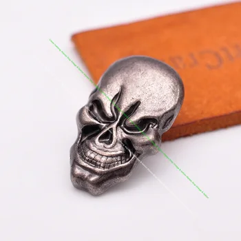 

10X Heavy Duty Biker Vintage Silver Skull Head Leathercraft Motocycle Bag Decor Belt Saddle Tack Concho Screwback