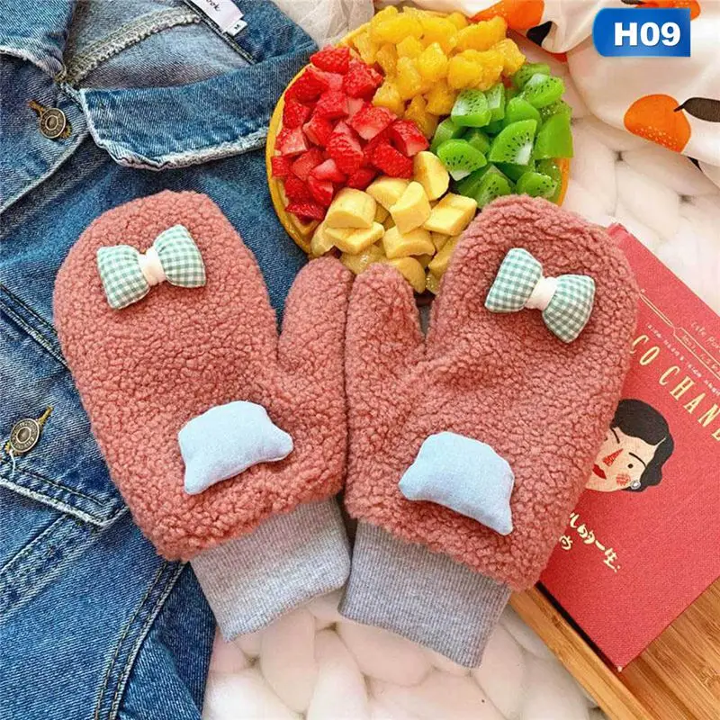 Мультяшные Зимние перчатки для девочек фрукты клубники авокадо плюс бархатные теплые варежки мягкие женские велосипедные перчатки подарок