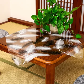 

New transparent matte color pvc soft glass tablecloth waterproof and oil-proof coffee table mat crystal soft board abc