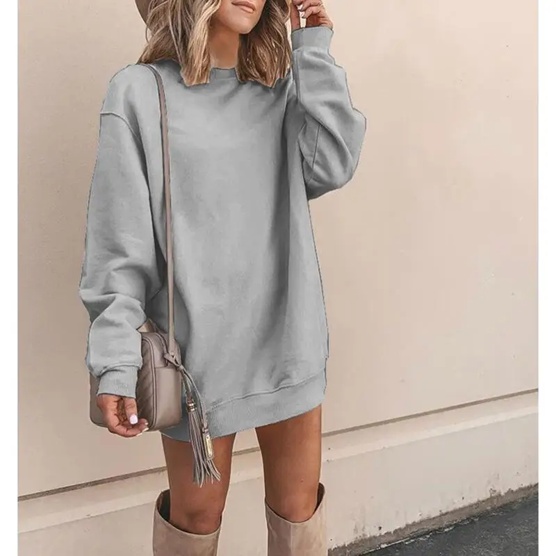 

Autumn O Neck Solid Knitted Sweaters Dress Women Long Sleeve Slim Streetwear Pullovers Oversized Sweater Pull SJ3805C