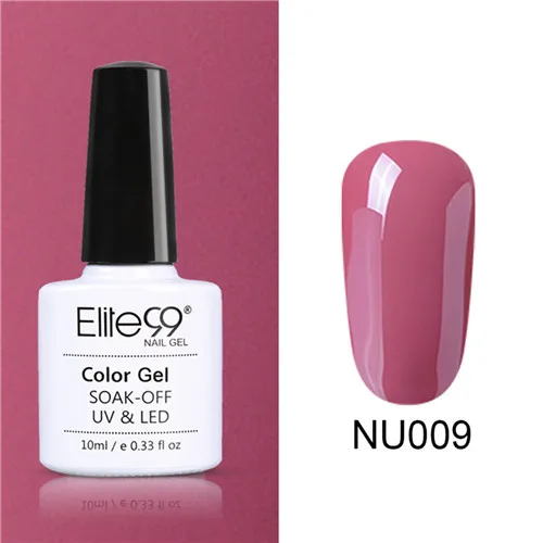 NU009 Elite99 Гель-лак для маникюра Полупостоянный Vernis верхнее покрытие УФ светодиодный 10 мл гель покрытые лаком ногти искусство Блестящий УФ лак для ногтей с блестками лак - Цвет: NU009