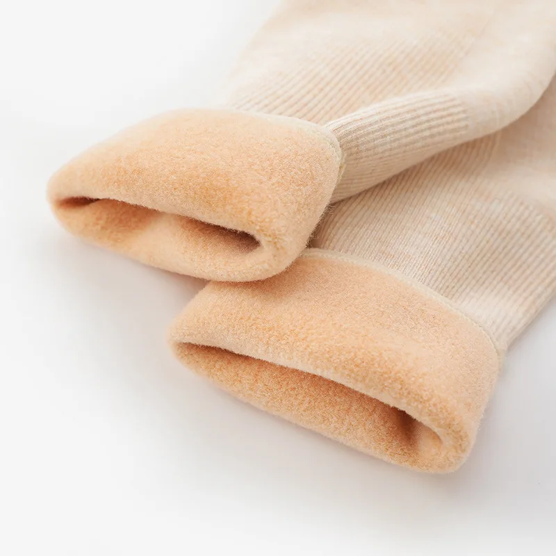 Осенне-зимние толстые кашемировые бархатные носки с вертикальной полосой, теплые однотонные женские носки для отдыха, B305