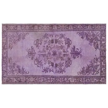 

Handmade Purple Vintage Turkish Carved Area Rug 161x267 Cm-5'3''X8'9''