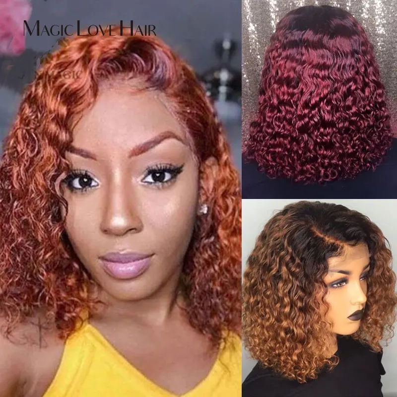 Magic Love 150% Curly Wig Lace Front Human Hair Wigs Pre Plucked Remy Hair  Brazilian Curly Wig  Lace Frontal Wig