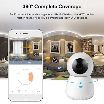 

Home Security WIFI Camera 1080P Wireless IP Camera Baby Monitor with Motion Detection P/T/Z Security Camera, TF Card Record,