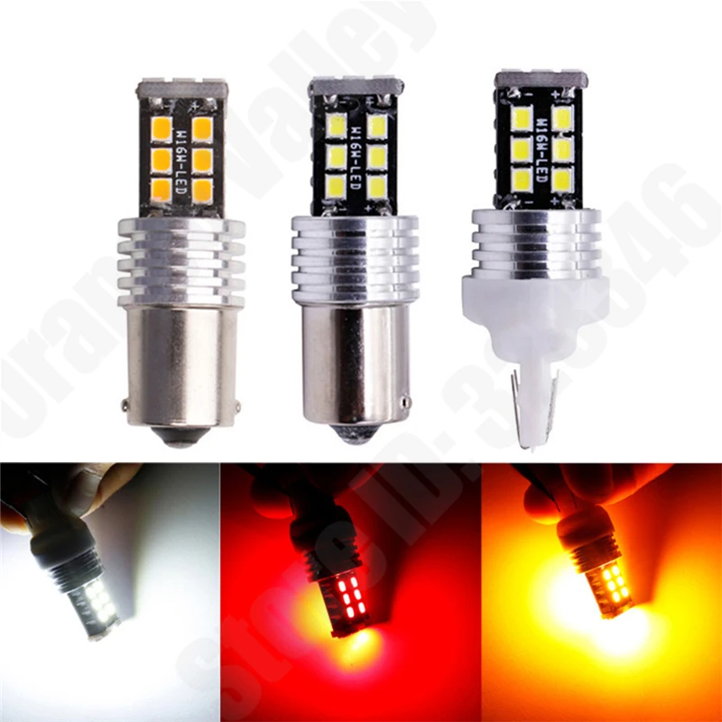 10 шт. 1156 BA15S BAY15D 1157 T20 7440 7443 P21W 15 SMD 3528 Светодиодный автомобильные поворотники