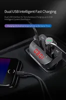 tf כרטיס מטען לרכב עם משדר FM Bluetooth Receiver אודיו נגן MP3 TF כרטיס U-דיסק לרכב Dual רכב USB טלפון Fast Charger (5)