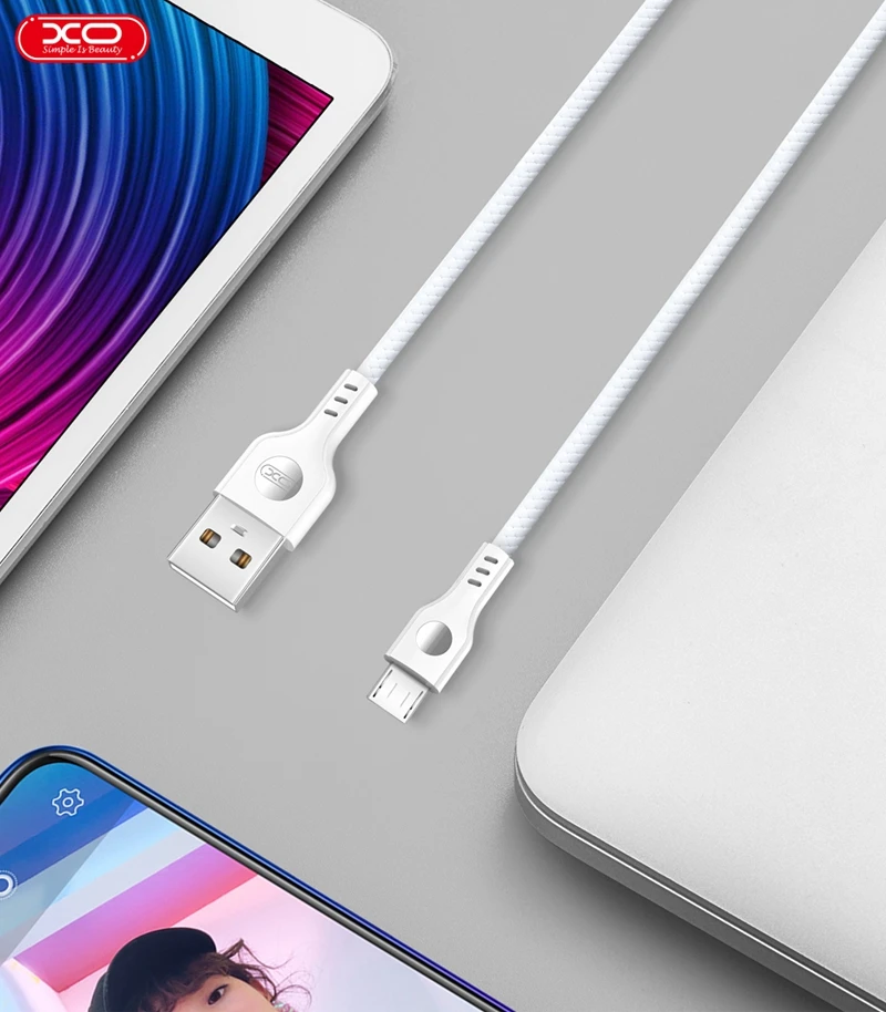 XO USB кабель для iPhone 11 Pro 8 7 6 зарядное устройство Micro USB кабель для Android usb type C кабели для мобильных телефонов samsung S9 - Цвет: White