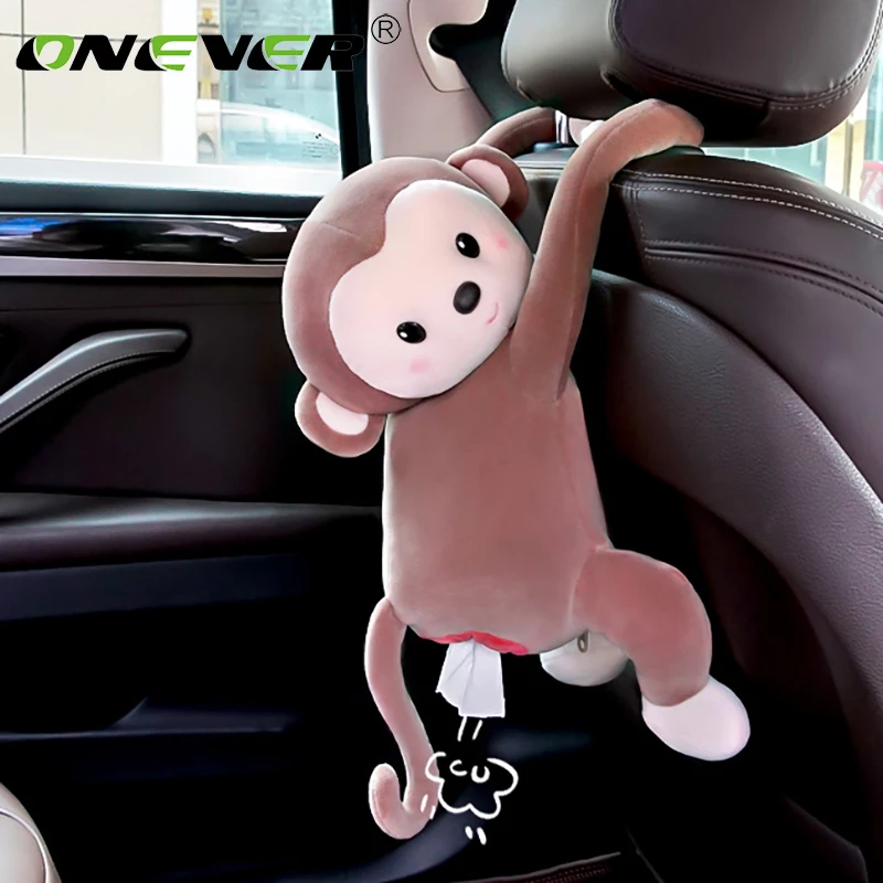 

Car Hanging Handkerchief Case Multifunctional Interior Accessories Cute Cartoon Tissue Box Plush Napkin Box Towel Holders Cases