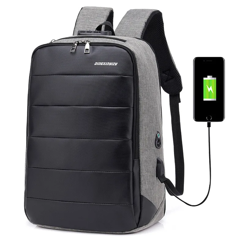 

New Style Backpack Men USB Charging Anti-theft Backpack Large Capacity Waterproof 15.6-Inch Password Lock Computer Bag