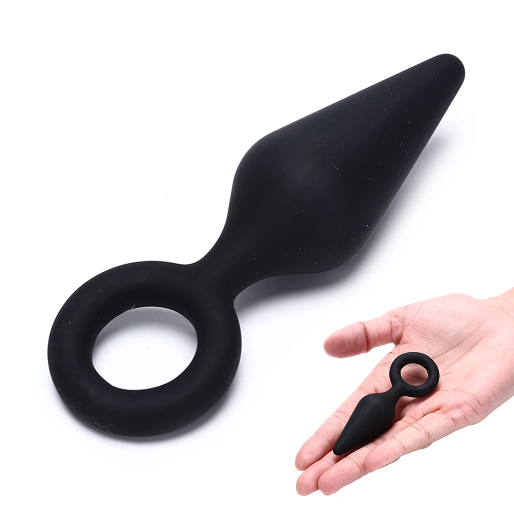 1pcs Black Silicone Back Court Anal Plug Pull Beads Sex Toys Adult Products | Интимные товары