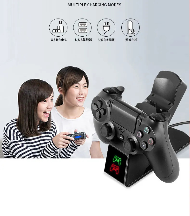 Игровой контроллер PS4 джойстик ручка USB зарядное устройство двойной USB быстрая зарядка док-станция для Playstation 4 PS4 Slim/PS4 Pro