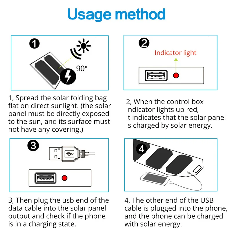 v 2a carga rápida portátil carregador de painel solar para smartphones