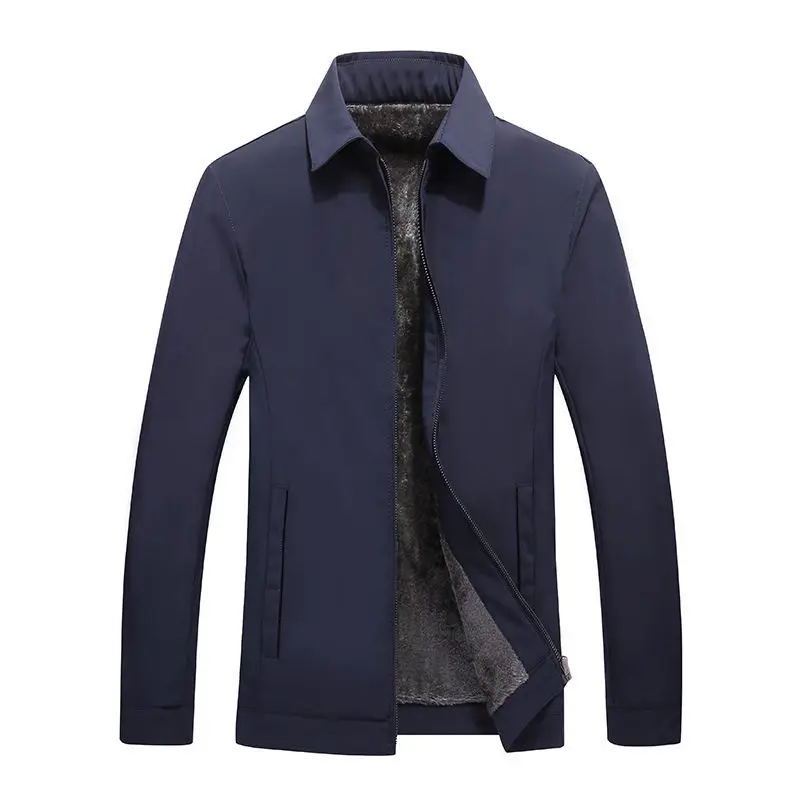

Dad Autumn Clothing Tops Spring And Autumn Casual Jacket Middle-aged Men Autumn And Winter plus Velvet Jacket 40-Year-Old 50 Old