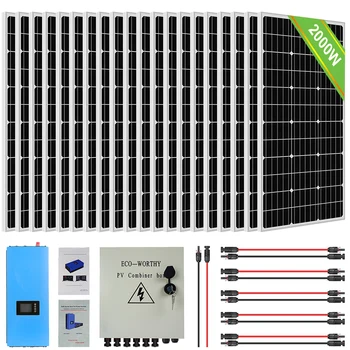 

ECO-WORTHY 1200W2000WOn Grid System High Efficiency Grid Tie solar panel Kit For Home