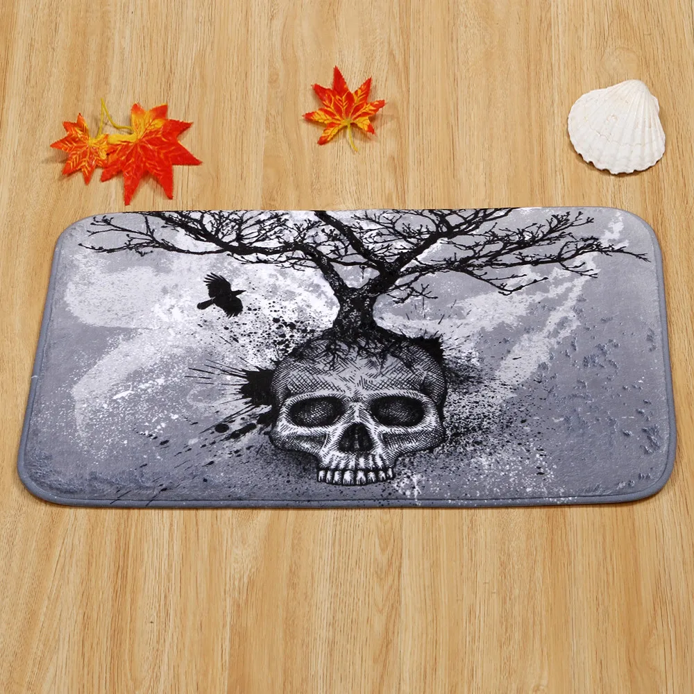 Hot Sale New Skull Tree Home Bedroom Front Door Anti-Skid Mats Carpet Room Area Rug For Living Cotton Christmas Gift for Kids | Дом и сад