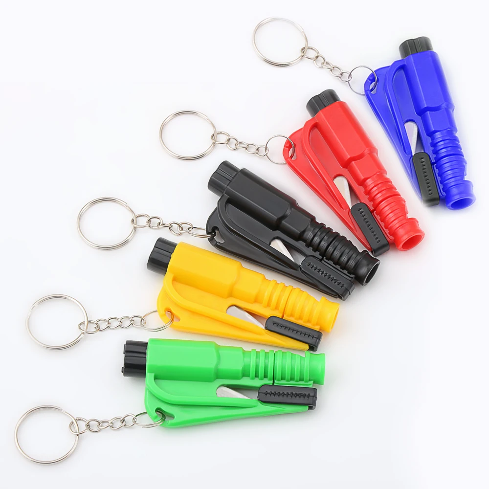 

Car Auto Emergency Escape Rescue Tool Safety Window Hammer Safety Belt Cutter with Glass Window Breaking Portable Keychain Tool