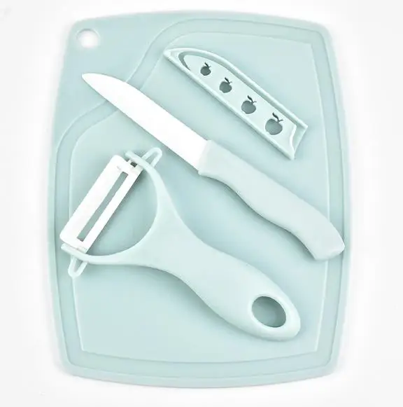 BeiLang керамический набор ножей для фруктов Керамический нож набор из 3 Нож для нарезки набор кухонный подарок набор чоппер - Цвет: Небесно-голубой