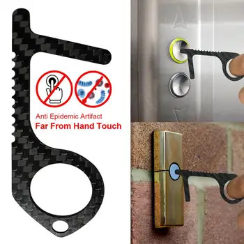 

Hot Clean Elevator Tool Door Opener Handheld Contactless Key EDC Door Opener Outdoor Closer Contactless Security Smart Key Tool